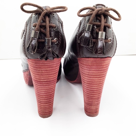 {Diesel}Leather Peep Toe Platform Heels - Picture 9 of 12